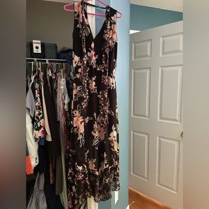 White House Black Market floral high low dress